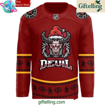 Dallas Stars Christmas Devil Krampus Holiday Hockey Jersey