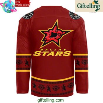 Dallas Stars Christmas Devil Krampus Holiday Hockey Jersey
