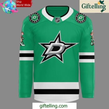 Dallas Stars Oettinger White Away Special Green Hockey Jersey