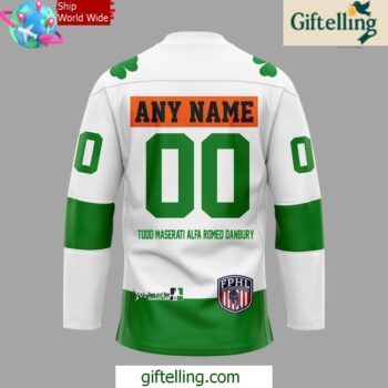 Danbury Hat Tricks St Patricks Day 2025 Hockey Jersey