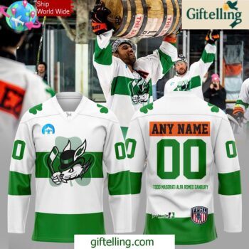 Danbury Hat Tricks St Patricks Day 2025 Hockey Jersey