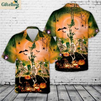 Dancing Skeletons Halloween Hawaiian Shirt 1