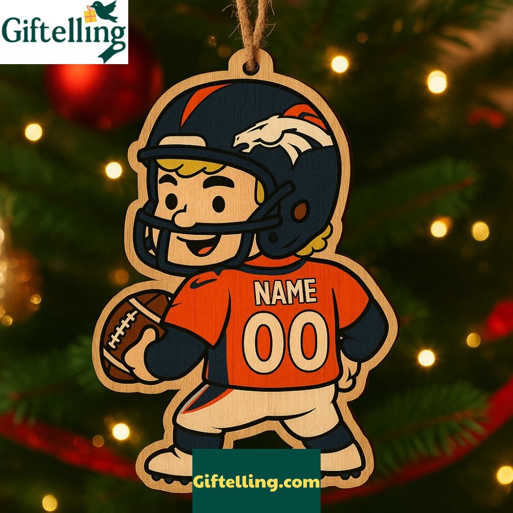 Denver Broncos Football Bo Nix Christmas Ornament 2025