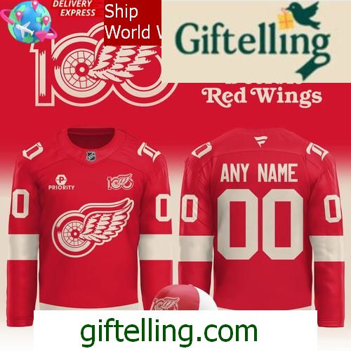 Detroit Red Wings 100 Years Of HOCKEYTOWN Red Hockey Jersey