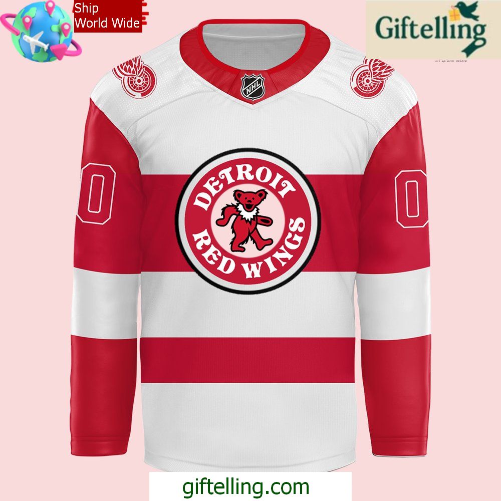 Detroit Red Wings Grateful Dead Night 2024 Hockey Jersey Detroit Red Wings Grateful Dead Night 2024 Hockey Jersey