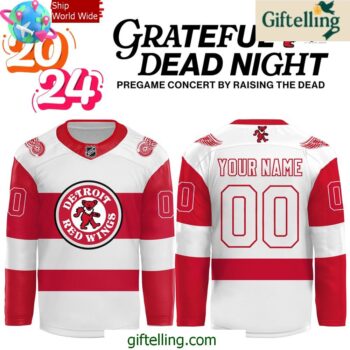 Detroit Red Wings Grateful Dead Night 2024 Hockey Jersey