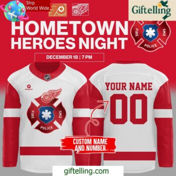 Detroit Red Wings Hometown Heroes Night Custom Hockey Jersey