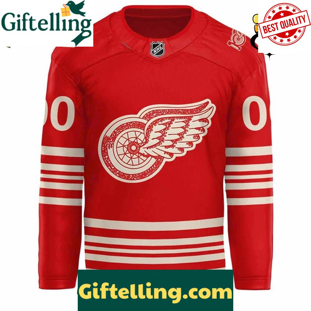 Detroit Red Wings Red Centennial Custom Hockey Jersey
