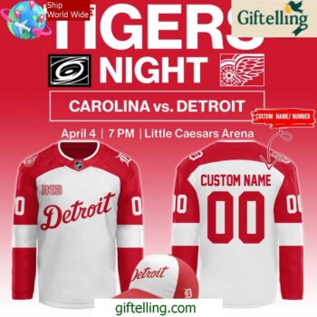 Detroit Red Wings Tiger Night 2025 Hockey Jersey