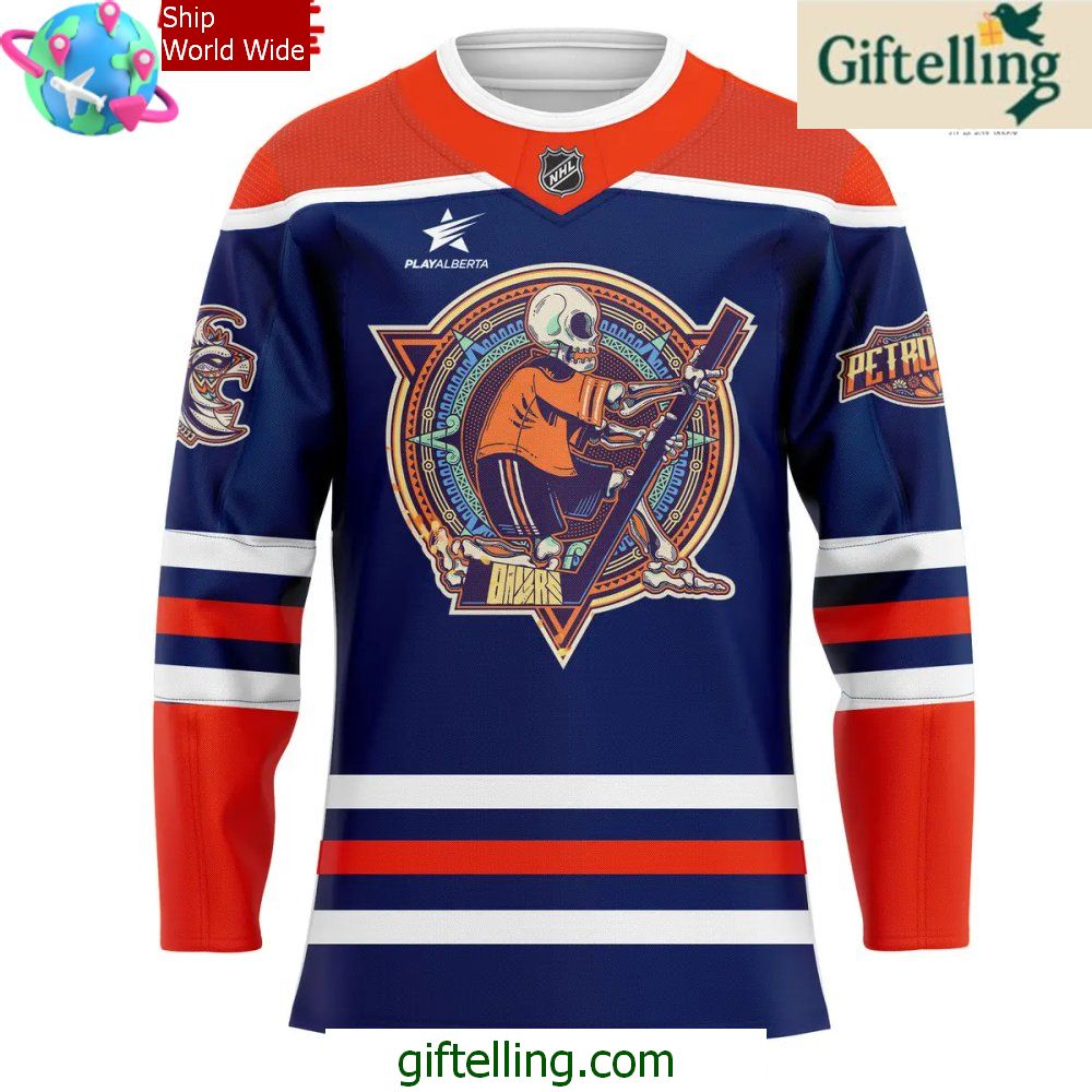 Edmonton Oilers Dia de los Muertos 2024 Hockey Jersey Edmonton Oilers Dia de los Muertos 2024 Hockey Jersey