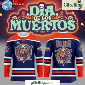 Edmonton Oilers Dia de los Muertos 2024 Hockey Jersey