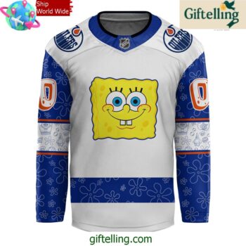 Edmonton Oilers Spongebob 25th Anniversary Custom Hockey Jersey