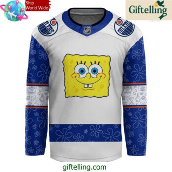 Edmonton Oilers Spongebob 25th Anniversary Special Hockey Jersey