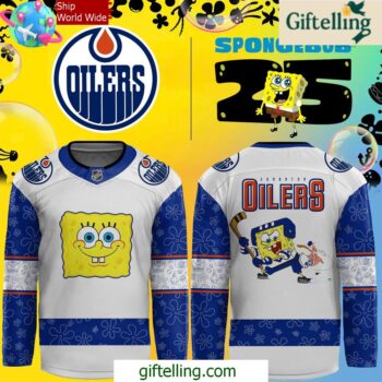 Edmonton Oilers Spongebob 25th Anniversary Special Hockey Jersey