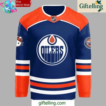 Edmonton Oilers x Hello Kitty 50th Anniversary Hockey Jersey