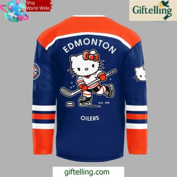 Edmonton Oilers x Hello Kitty 50th Anniversary Hockey Jersey