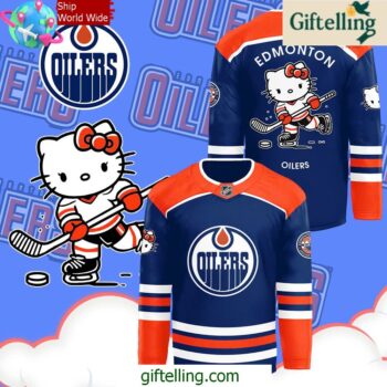 Edmonton Oilers x Hello Kitty 50th Anniversary Hockey Jersey