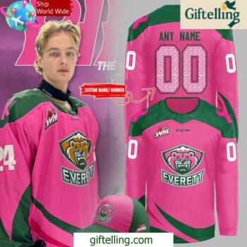 Everett Silvertips Pink in the Rink Night 2024 Hockey Jersey