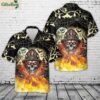 Firefighter Skull Halloween Hawaiian Shirt 1