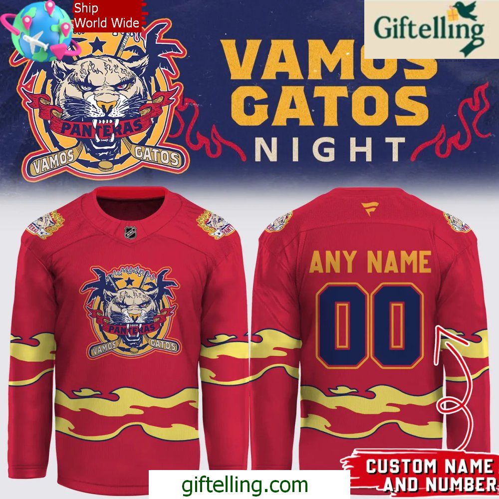 Florida Panthers Vamos Gatos Night 2025 Hockey Jersey
