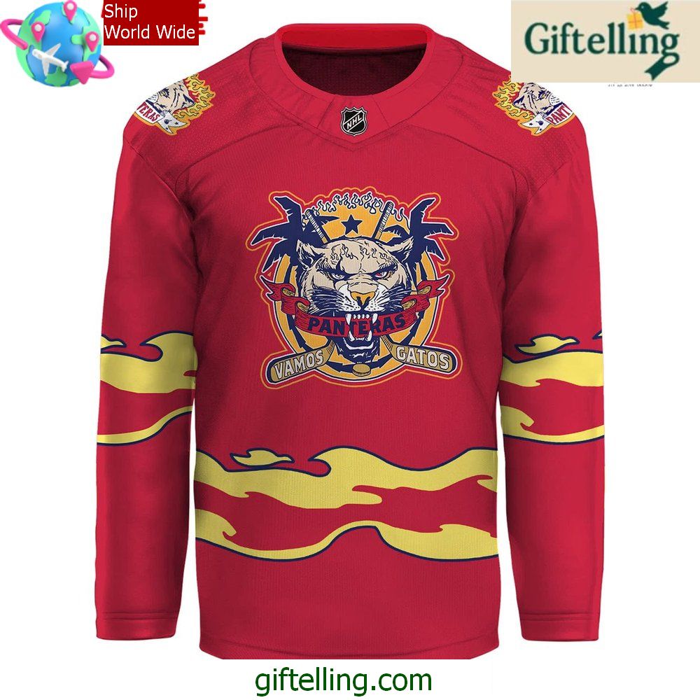 Florida Panthers Vamos Gatos Night 2025 Hockey Jersey Florida Panthers Vamos Gatos Night 2025 Hockey Jersey