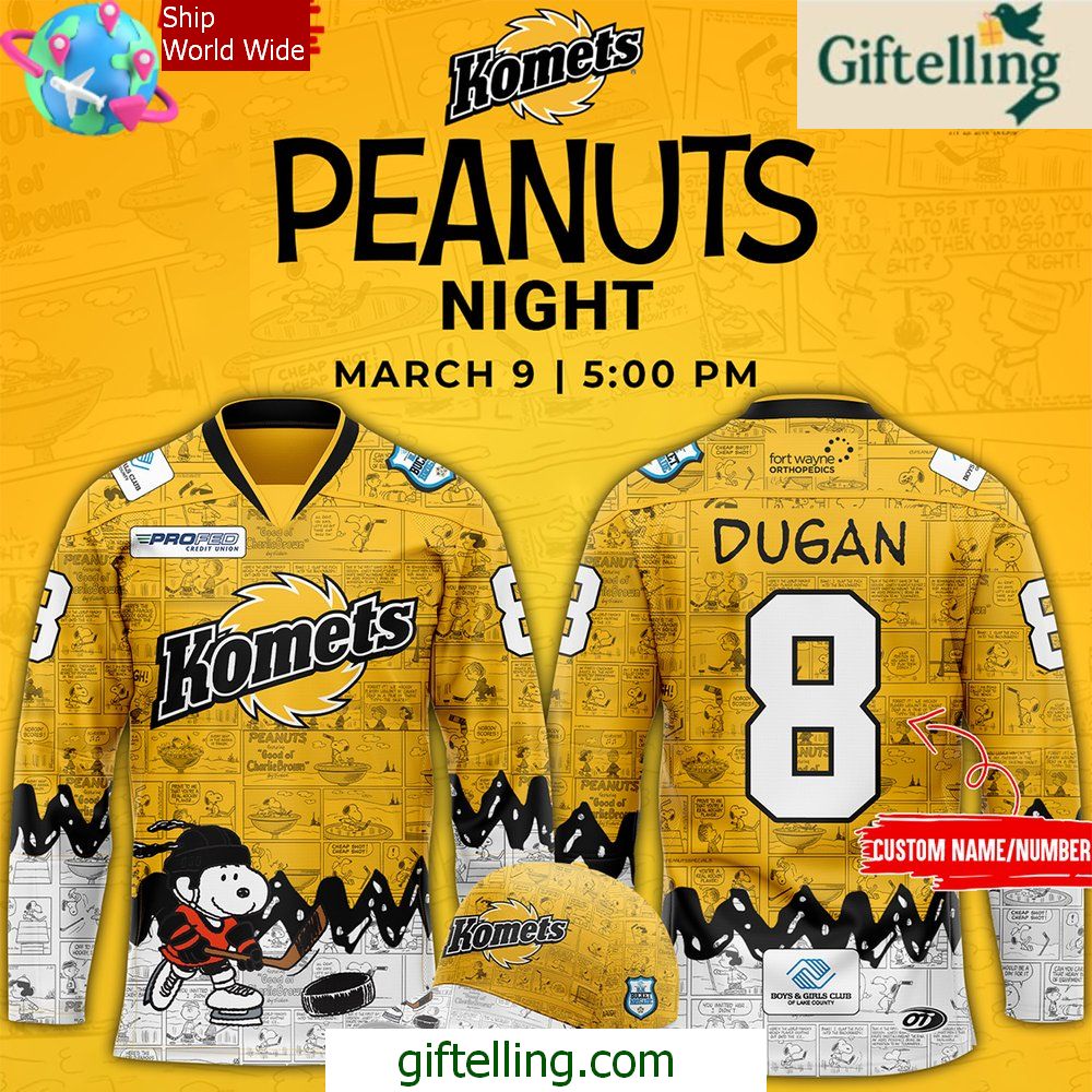 Fort Wayne Komets 75th Anniversary of Peanuts Hockey Jersey