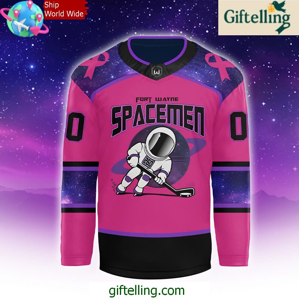 Fort Wayne Spacemen Breast Cancer Special Hockey Jersey Fort Wayne Spacemen Breast Cancer Special Hockey Jersey