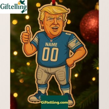 Funny Trump Detroit Lions Christmas 2025 Christmas Ornament