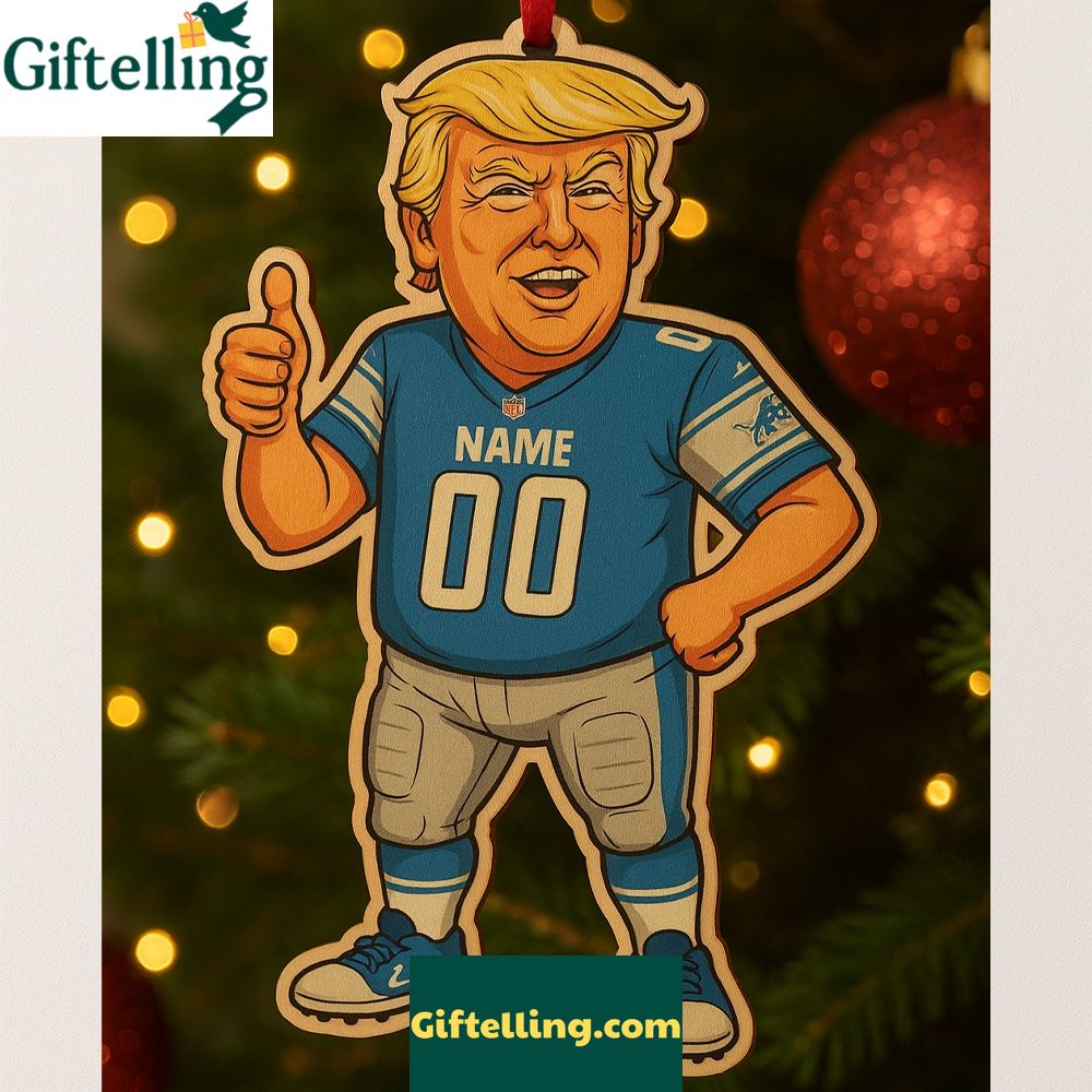 Funny Trump Detroit Lions Christmas 2025 Christmas Ornament