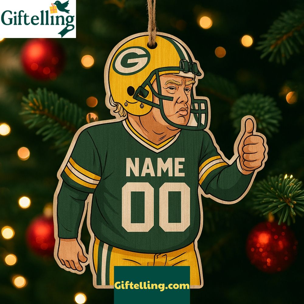 Funny Trump Green Bay Packers Christmas 2025 Christmas Ornament