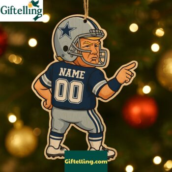 Funny Trump Nfl Dallas Cowboys Christmas Wooden Ornament 2025