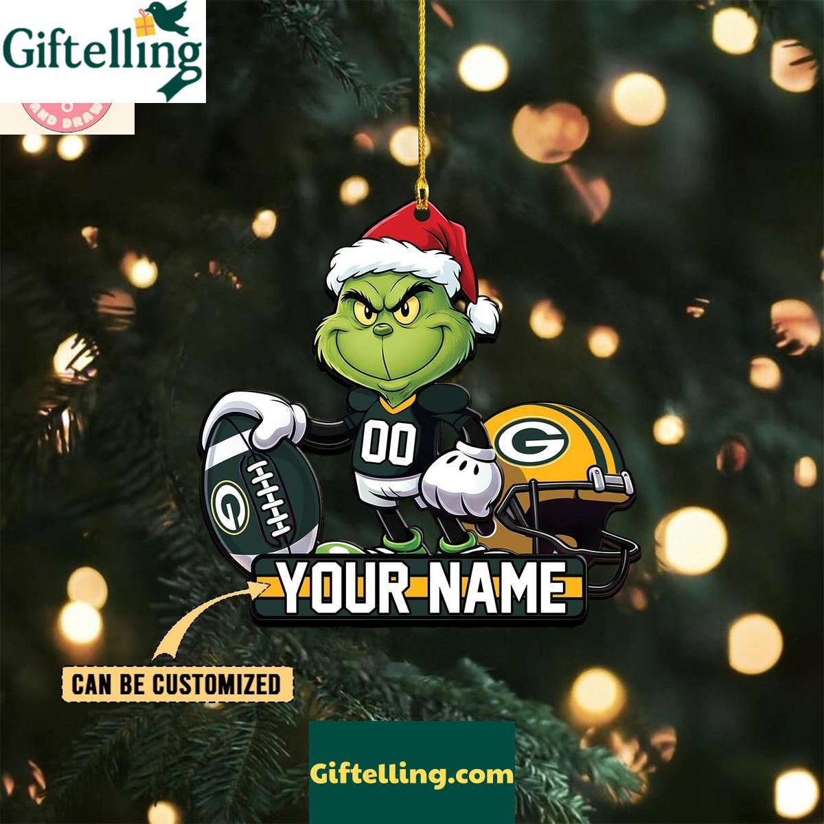 Green Bay Packers x The Grinch Christmas Acrylic Ornament Green Bay Packers x The Grinch Christmas Acrylic Ornament