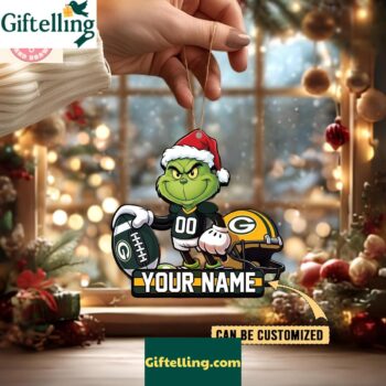 Green Bay Packers x The Grinch Christmas Acrylic Ornament