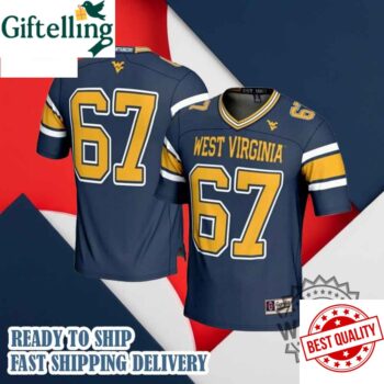 Gameday Greats 1 Navy West Virginia Mountaineers Football Jersey