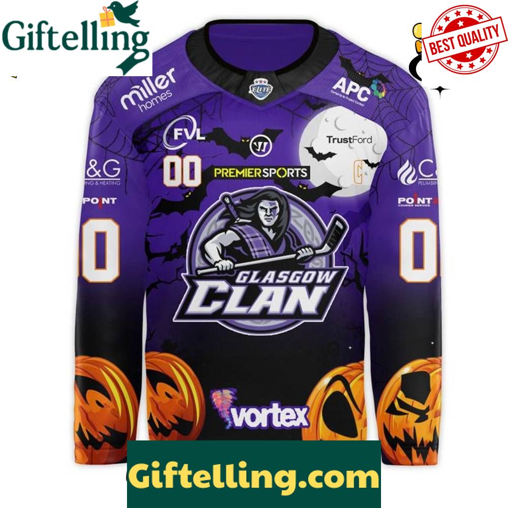 Glasgow Clan 202526 Halloween Custom Hockey Jersey