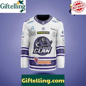 Glasgow Clan 202526 Pre-season Custom Hockey Jersey White