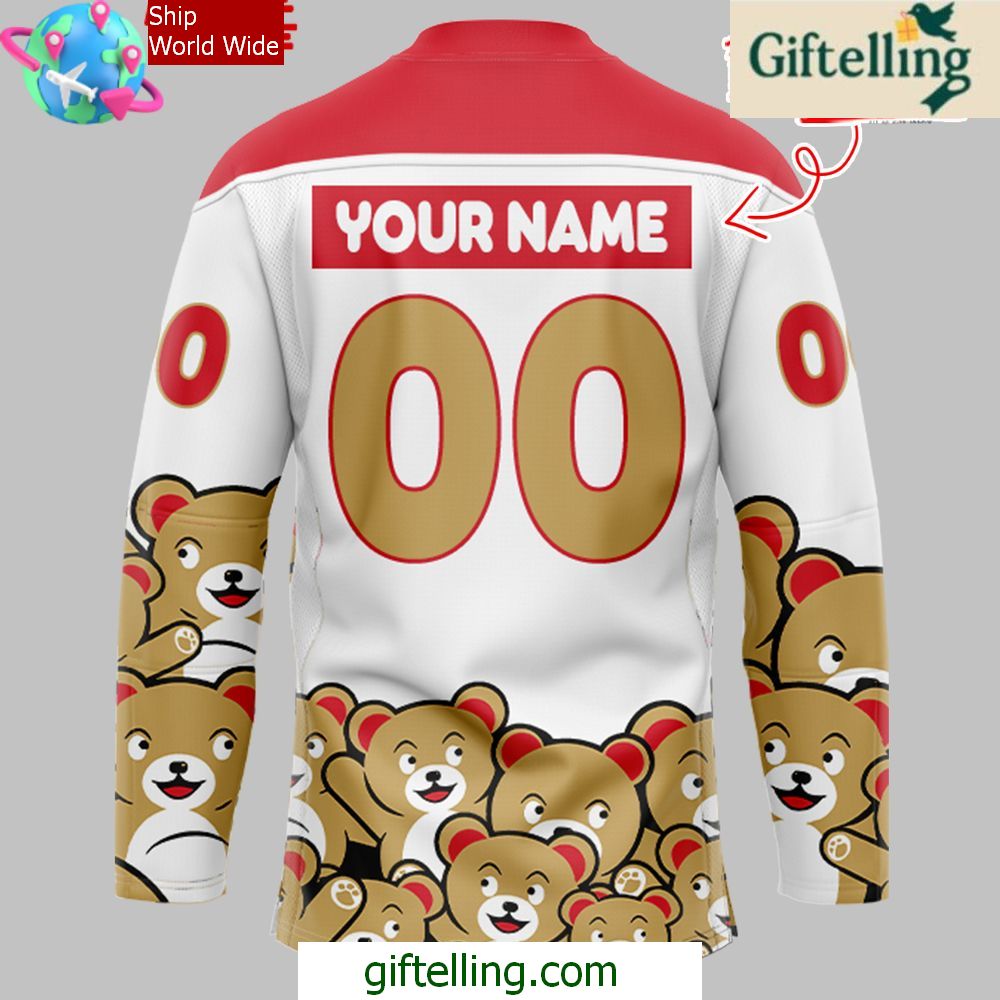Grand Rapids Griffins Teddy Bear Special White Hockey Jersey Grand Rapids Griffins Teddy Bear Special White Hockey Jersey