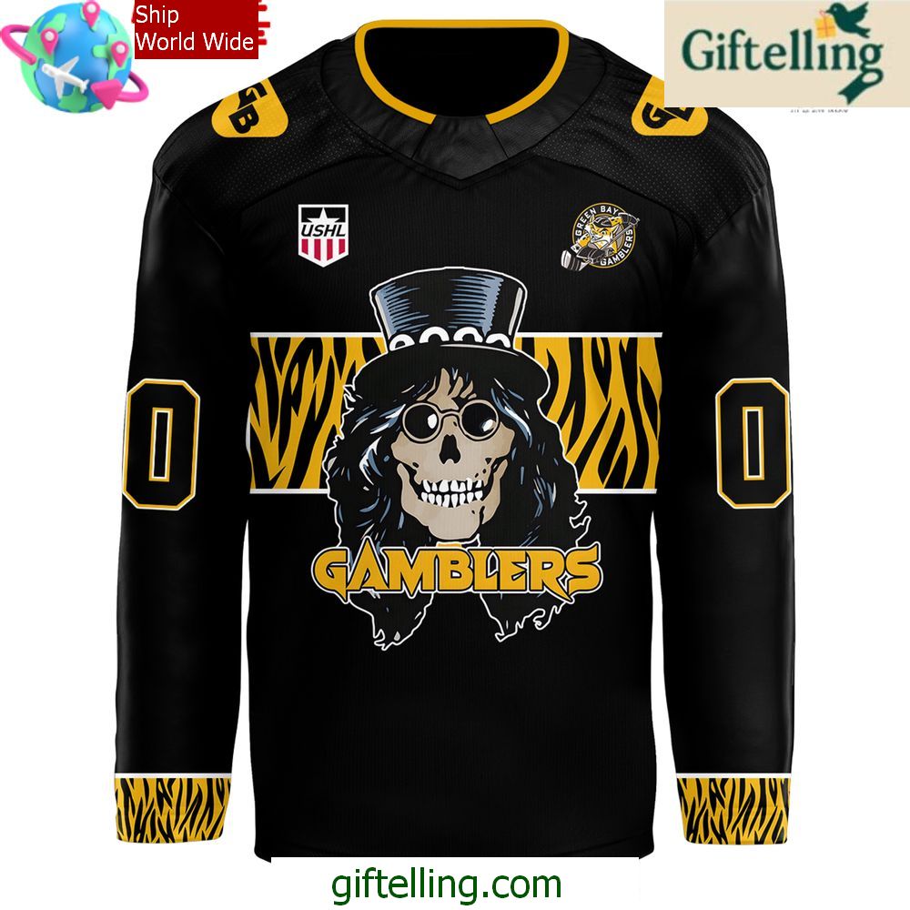 Green Bay Gamblers Hair Nation Custom Hockey Jersey Green Bay Gamblers Hair Nation Custom Hockey Jersey