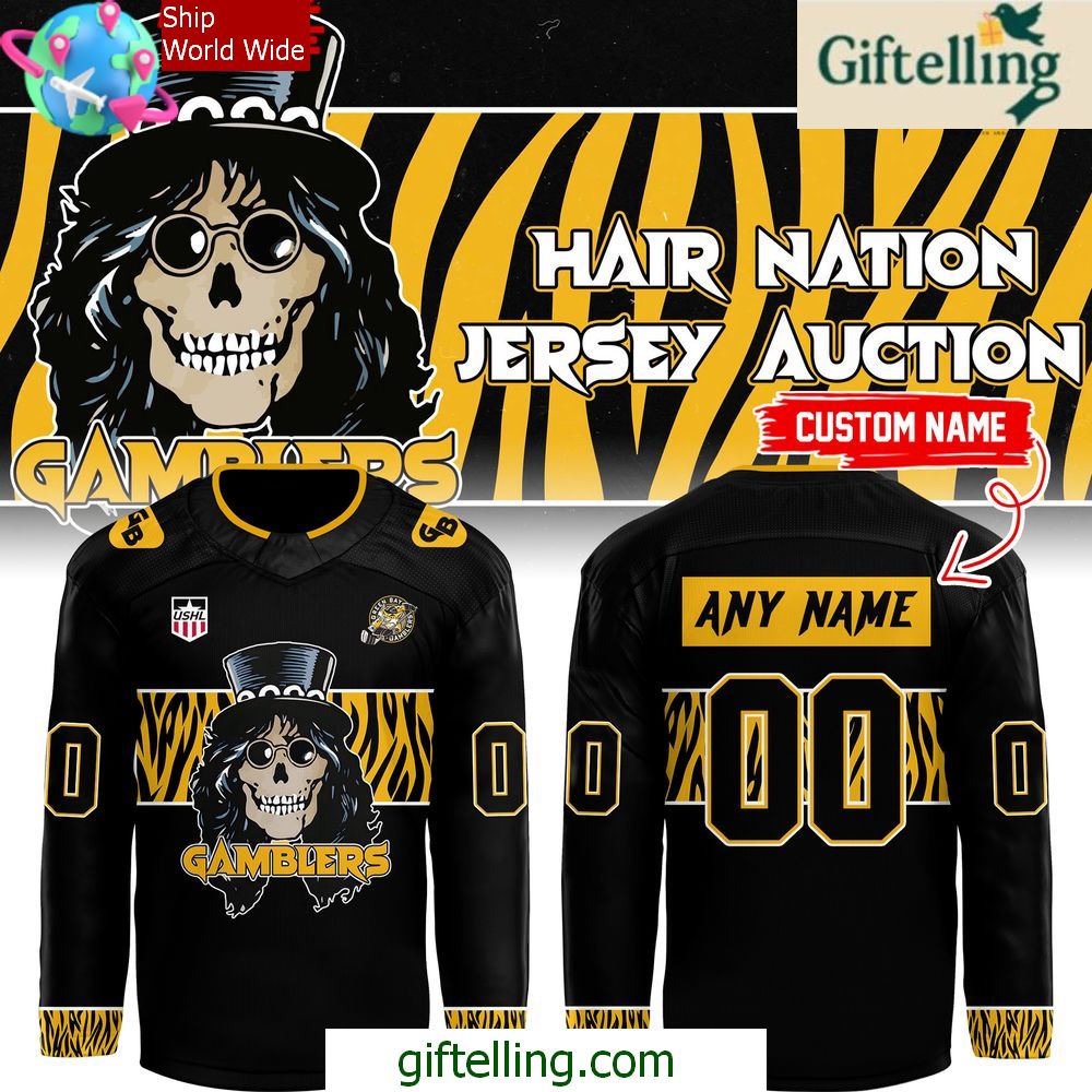 Green Bay Gamblers Hair Nation Custom Hockey Jersey