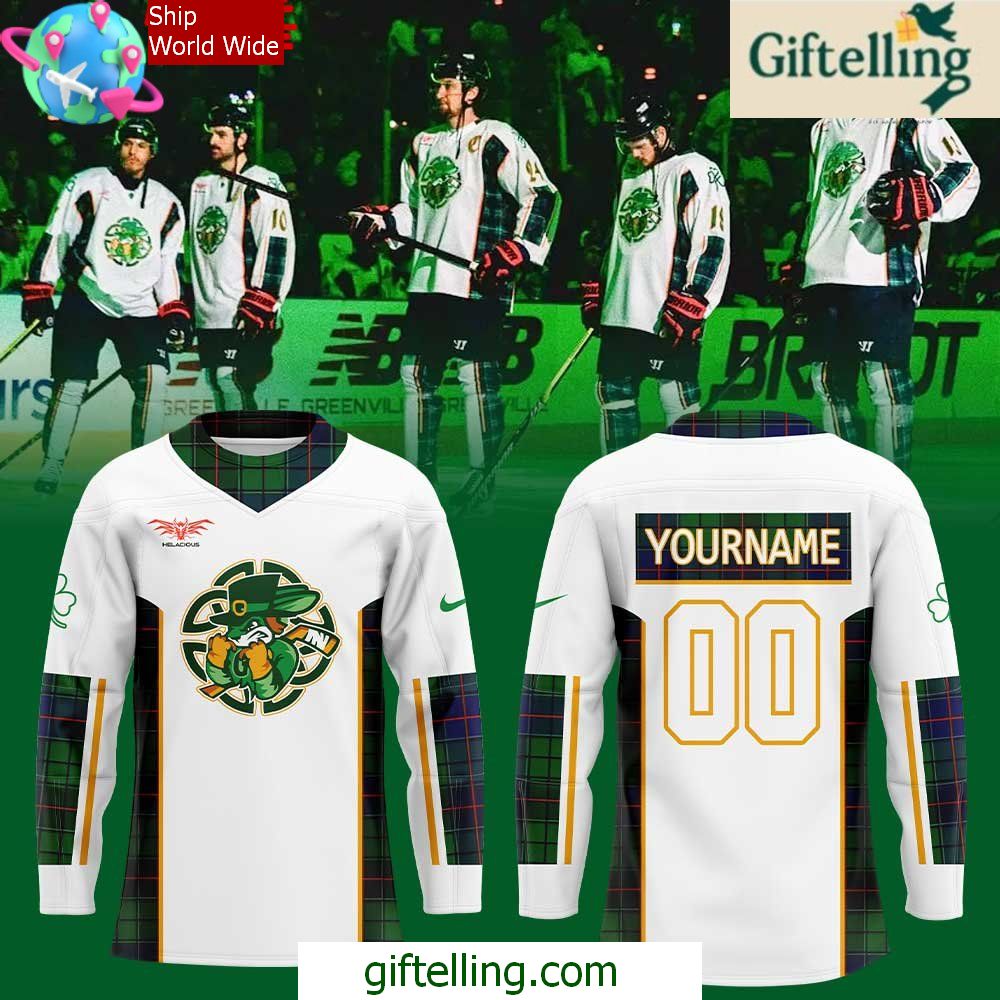 Greenville Swamp Rabbits St Patricks Day 2025 Hockey Jersey