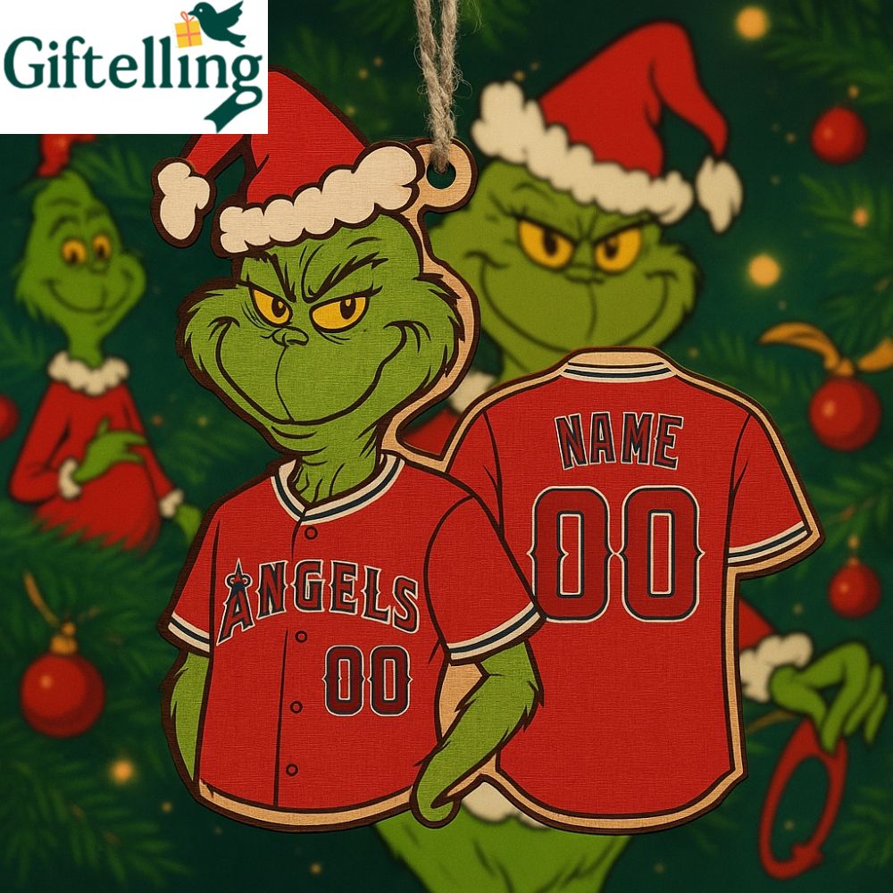 Grinch Angels Baseball Jersey Christmas Ornament Gift 2025