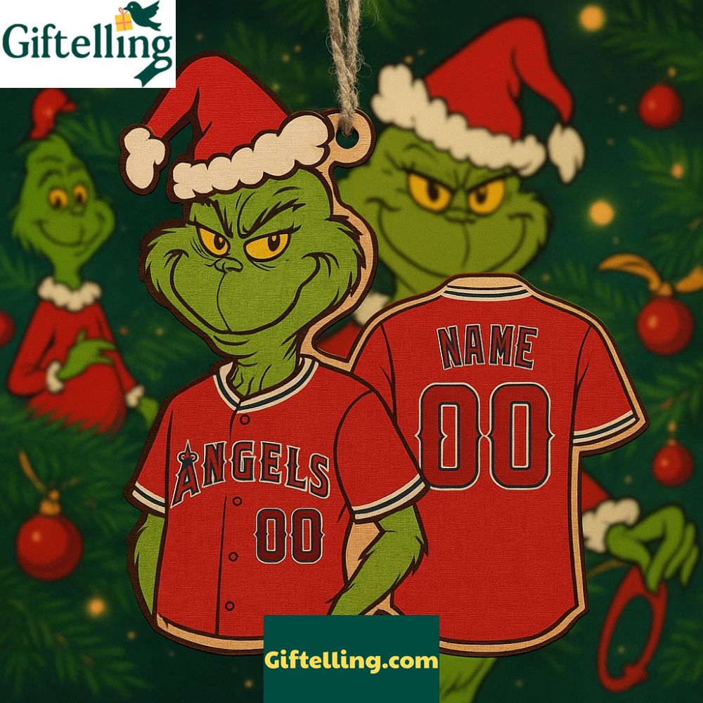 Grinch Angels Baseball Jersey Christmas Ornament Gift 2025