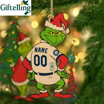 Grinch Athletics Christmas Ornament Custom Name And Number Holiday Gift For Fans 2025