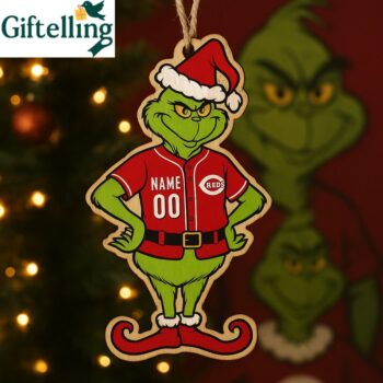 Grinch Cincinnati Reds 2025 Christmas Ornament