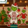 Grinch Red Sox Christmas Ornament Custom Wooden Holiday Decor
