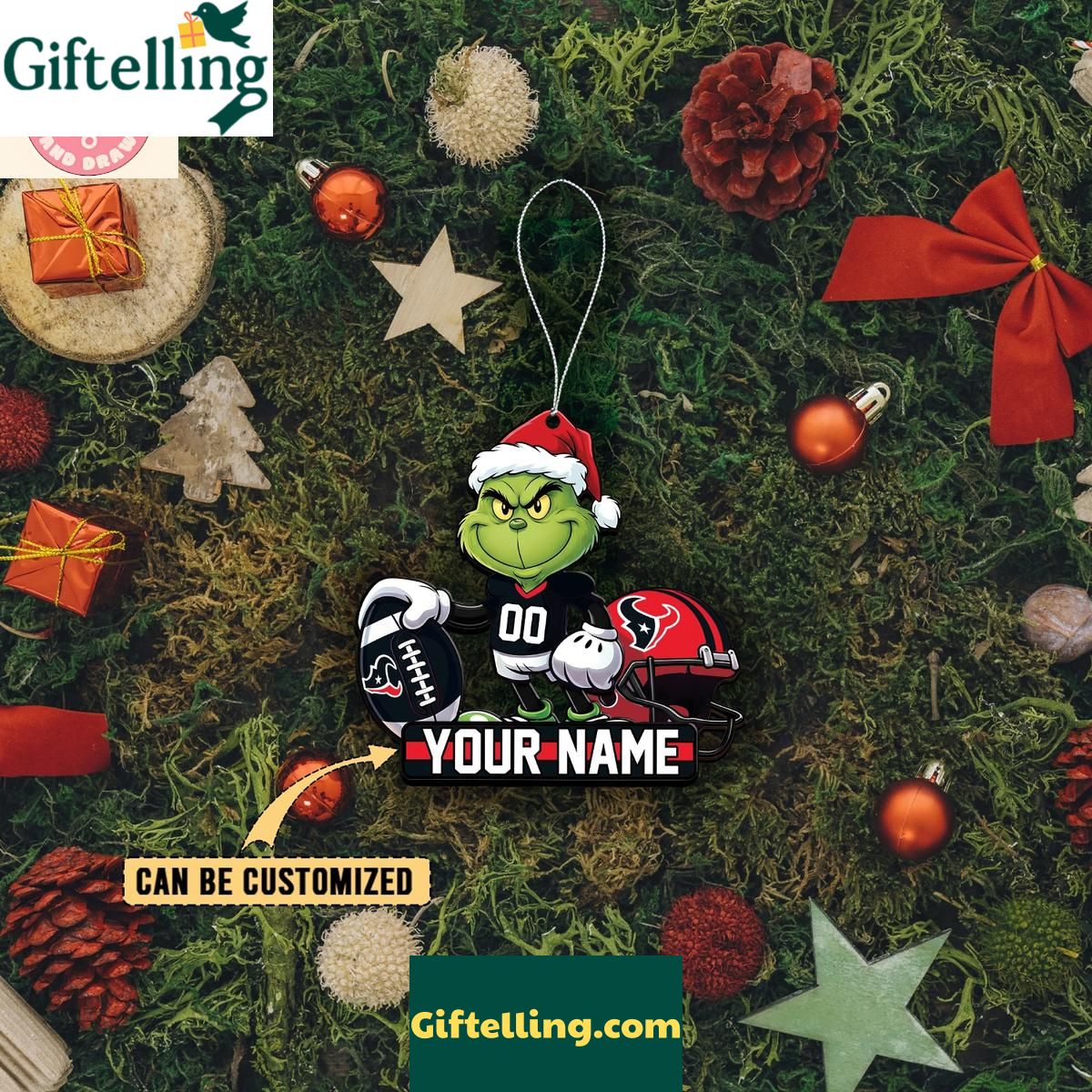 Houston Texans x The Grinch Christmas Acrylic Ornament Houston Texans x The Grinch Christmas Acrylic Ornament