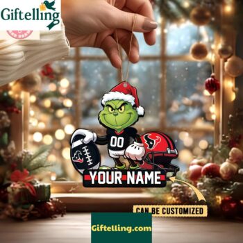 Houston Texans x The Grinch Christmas Acrylic Ornament