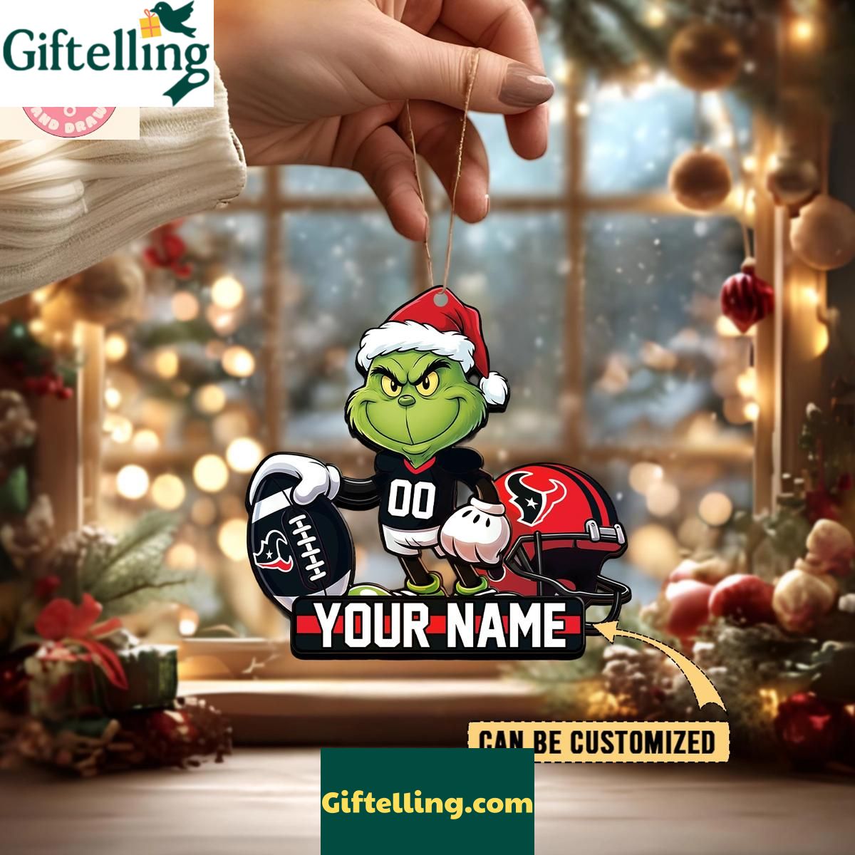 Houston Texans x The Grinch Christmas Acrylic Ornament Houston Texans x The Grinch Christmas Acrylic Ornament