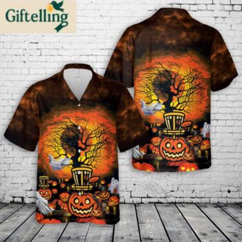 Halloween Pumpkin Basket Disc Golf Hawaiian Shirt 1