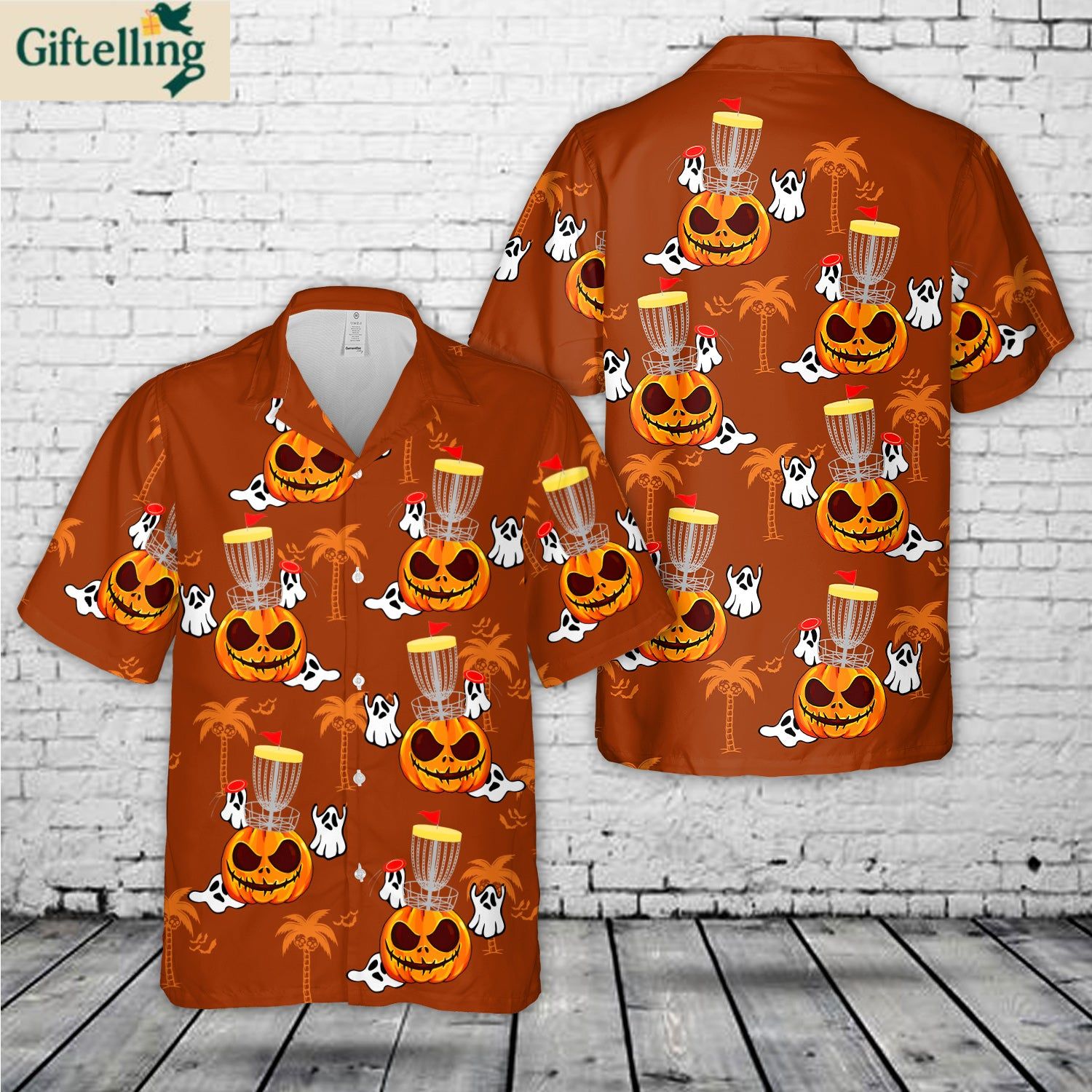 Halloween Pumpkin Basket Disc Golf Hawaiian Shirt 1 Halloween Pumpkin Basket Disc Golf Hawaiian Shirt 1